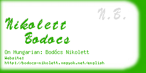 nikolett bodocs business card